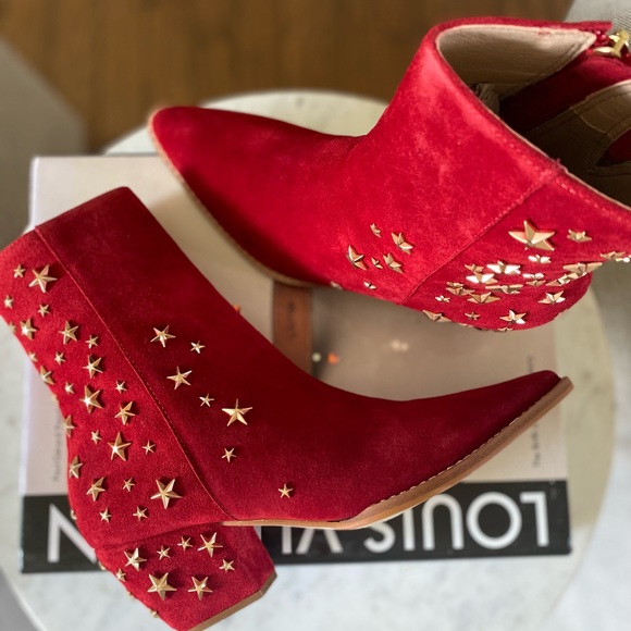 Matisse Red Star Studded Suede Caty Kate Limited Edition Boot NEW in Box!! - Picture 3 of 4